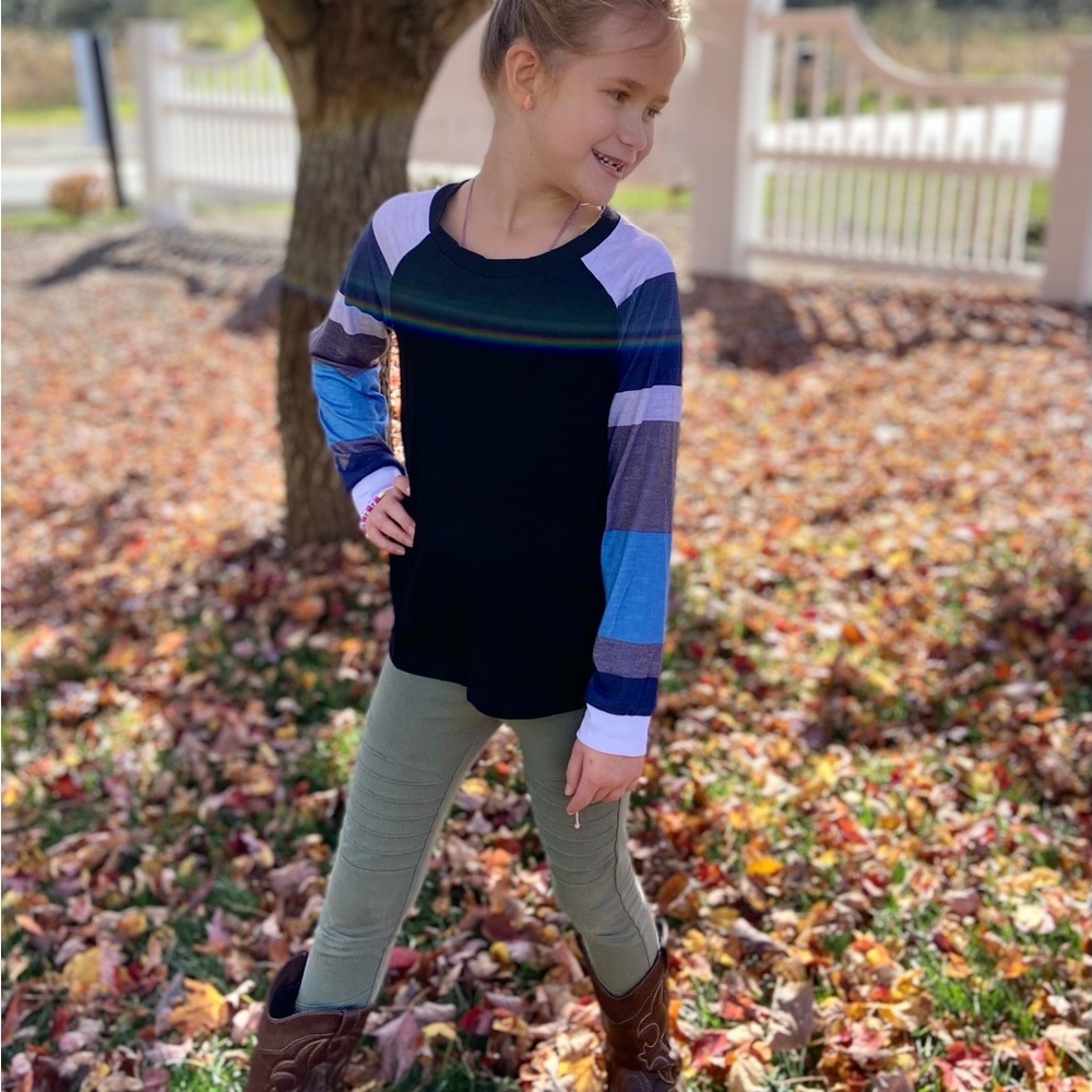 Falling Temps Girls Raglan Top - Picture 5 of 5